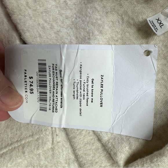 Fabletics funnel neck tunic sweatshirt cream - Picture 15 of 15